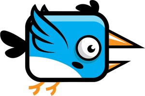 Illustration of blue bird with big beak