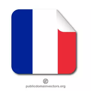 Descascar o adesivo com a bandeira francesa