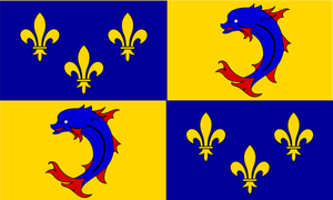 Dauphin van Frankrijk regio vlag vector afbeelding