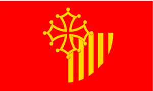 Bandera de la región de Languedoc clip arte vectorial