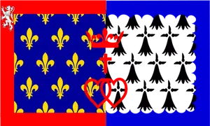 Pays de la Loire région drapeau vector image