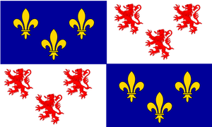 Picardy region flag vector illustration