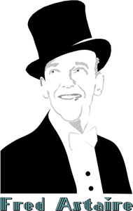 Vektorritning av porträtt av Fred Astaire