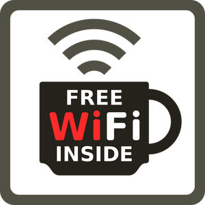 WiFi gratuit à l'intérieur de l'étiquette vector image