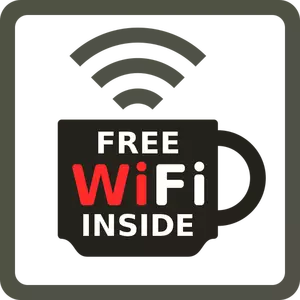 Free WiFi inside label vector image