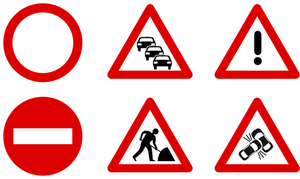 Traffic signs icons vector graphics