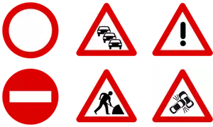 Znaki drogowe ikony grafiki wektorowej