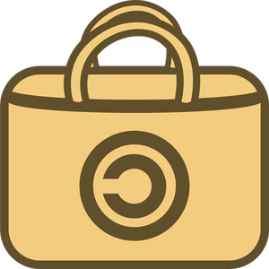 Eenvoudige boodschappentas vector logo