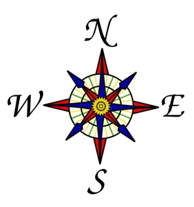 Colorful compass rose