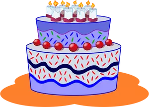Ziua de naştere tort vector imagine