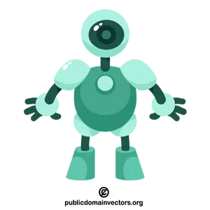 Simpático robot verde