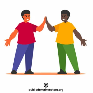 Friends giving high five