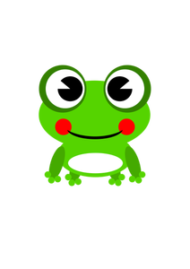 Vector drawing of bright green happy frog
