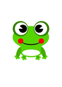 Vektori piirustus kirkkaan vihreä onnellinen sammakko