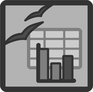 Vector clip art of gray computer spreadsheet document icon