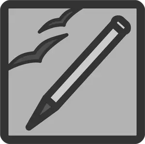 Vector graphics of gray PC drawing document icon
