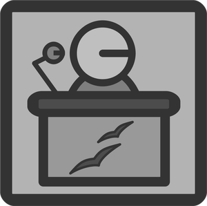 Vector image of gray PC presentation file type icon