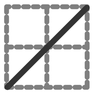 Vodorovná ikona ohraničení šedá barva