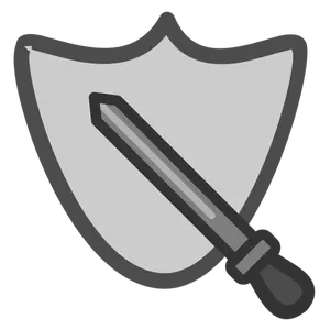 Sword and shield vector icon