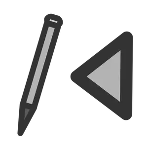 Simbol ikon abu-abu pensil