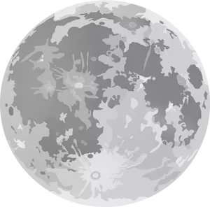 Grayscale full Moon drawing