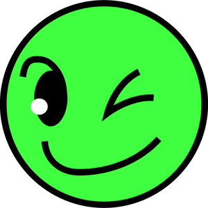 Green smiling face vector drawing