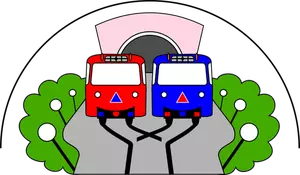 Červené a modré vlak