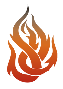 Clipart vectoriels de feu flamme en couleur orange