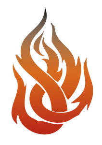 ClipArt vettoriali di fiamma di fuoco in colore arancione