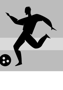 Illustration silhouette vecteur de footballeur.