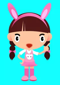 Bunny meisje vectorillustratie