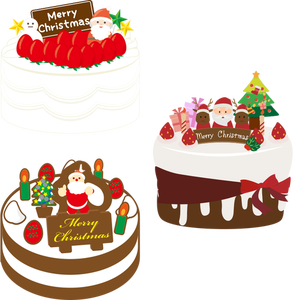 Three Christmas cakes