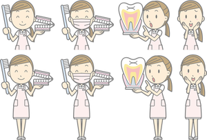 Image de dessin animé pour le formateur hygiène dentaire
