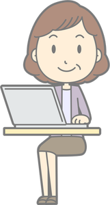 Kobiece komputer użytkownika wektor rysunek