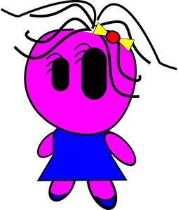 Růžový karikatura dívka vektorový obrázek
