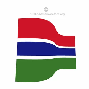 Flaga Gambii faliste wektor