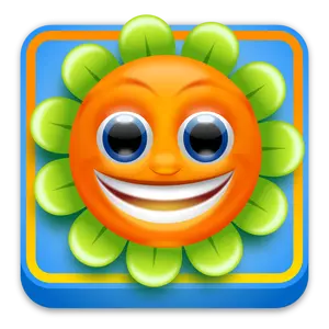 Happy sunflower app icon vector drawing