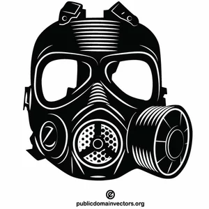 Gas mask monochrome clip art