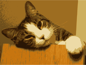 Gato relajado despertado vector de la imagen