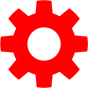 Red gear icon