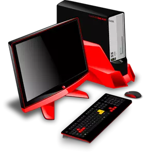 Generic gaming computer station vector graphics