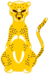 Vector de la imagen de leopard amarillo dibujado