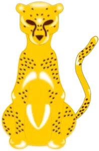 Gambar vektor ditarik Leopard kuning