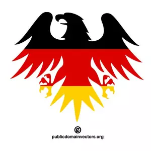 Eagle avec le vecteur de drapeau allemand
