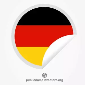 Autocollant de peeling avec image vectorielle drapeau allemand