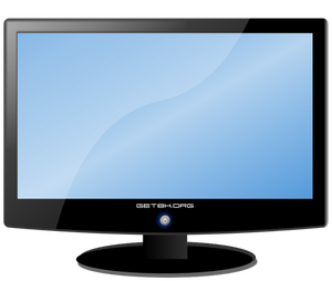 Vector de monitor LCD panorámico de dibujo