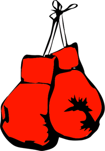 Vector drawing of fiery red boxing gloves