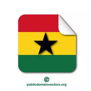 Mengupas stiker dengan bendera Ghana