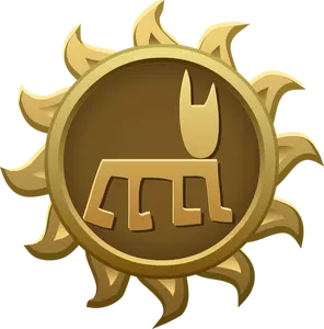 Emblema de în formă grafică vectorială de humbaba soare