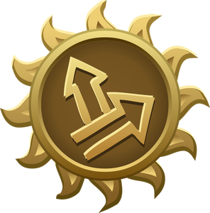Vector l'illustrazione dell'emblema del sole a forma di frecce